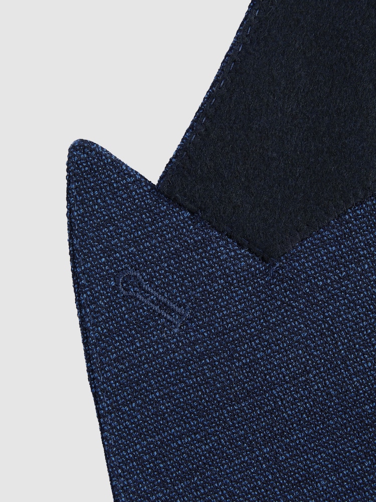 Reiss Indigo Gwynne Wool Blend Double Breasted Blazer - Image 7 of 7