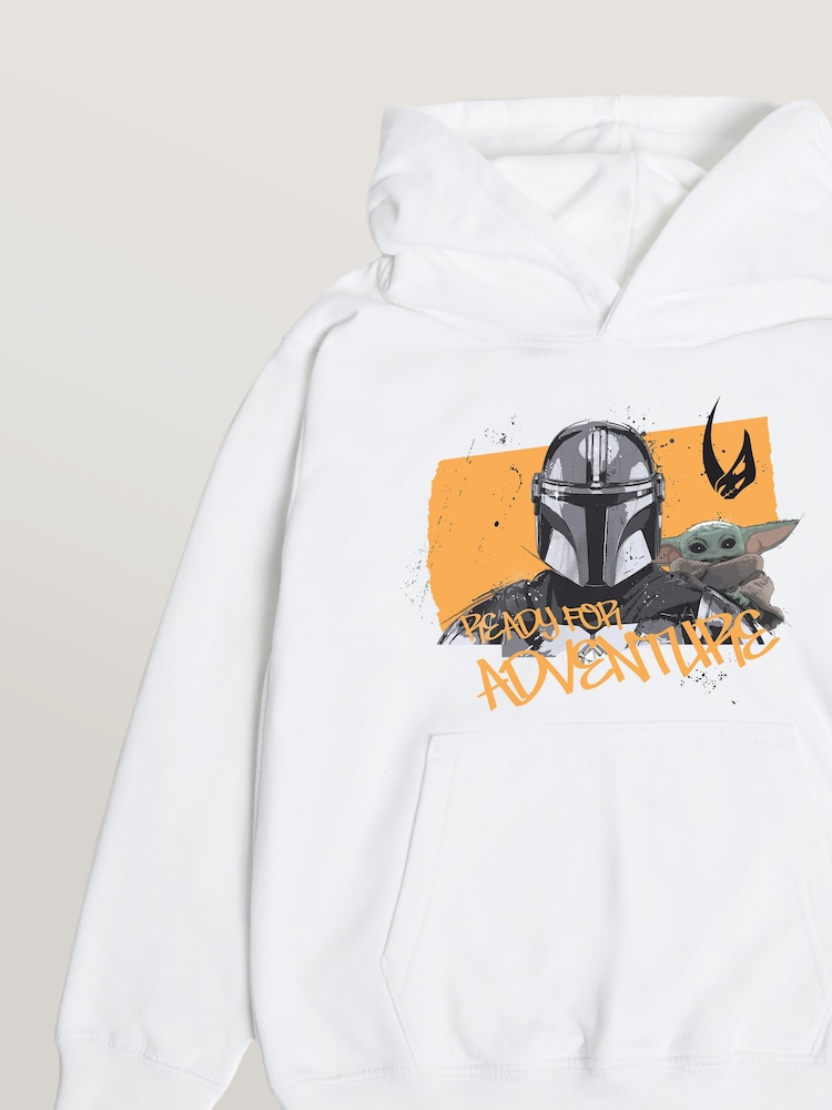 Rags & Rascals White Star Wars Mandalorian & Grogu Adventure Hoodie - Image 2 of 3 Rags & Rascals White Star Wars Mandalorian & Grogu Adventure Hoodie - Image 2 of 3