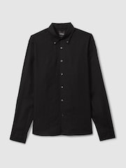 Oscar Jacobson Linen Button Down Collar Shirt - Image 2 of 5