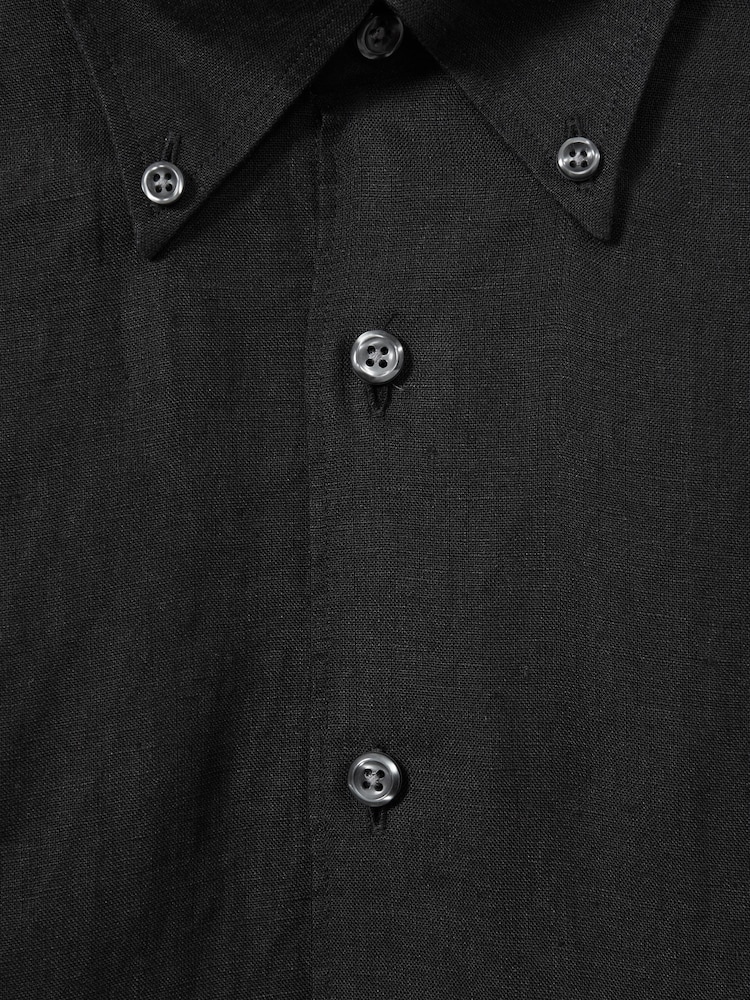 Oscar Jacobson Linen Button Down Collar Shirt - Image 5 of 5