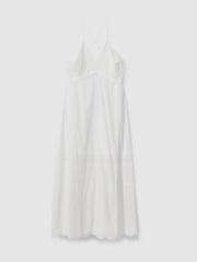 Reiss White Tate Cotton Broderie Maxi Dress - Image 2 of 6