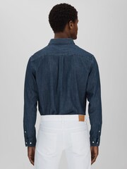 Oscar Jacobson Denim Cutaway Collar Shirt - Image 4 of 5