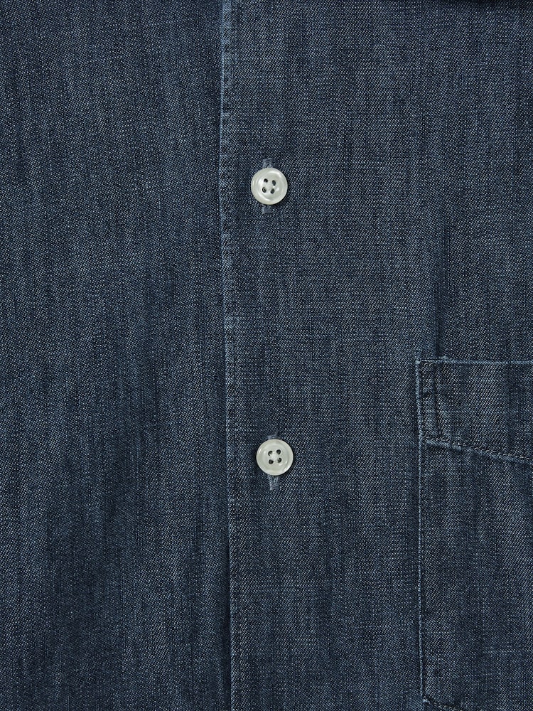 Oscar Jacobson Denim Cutaway Collar Shirt - Image 5 of 5