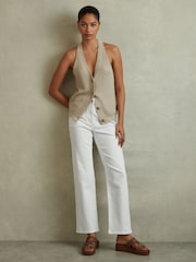 Reiss Tan Naya Leather Strappy Platform Sandals - Image 2 of 5