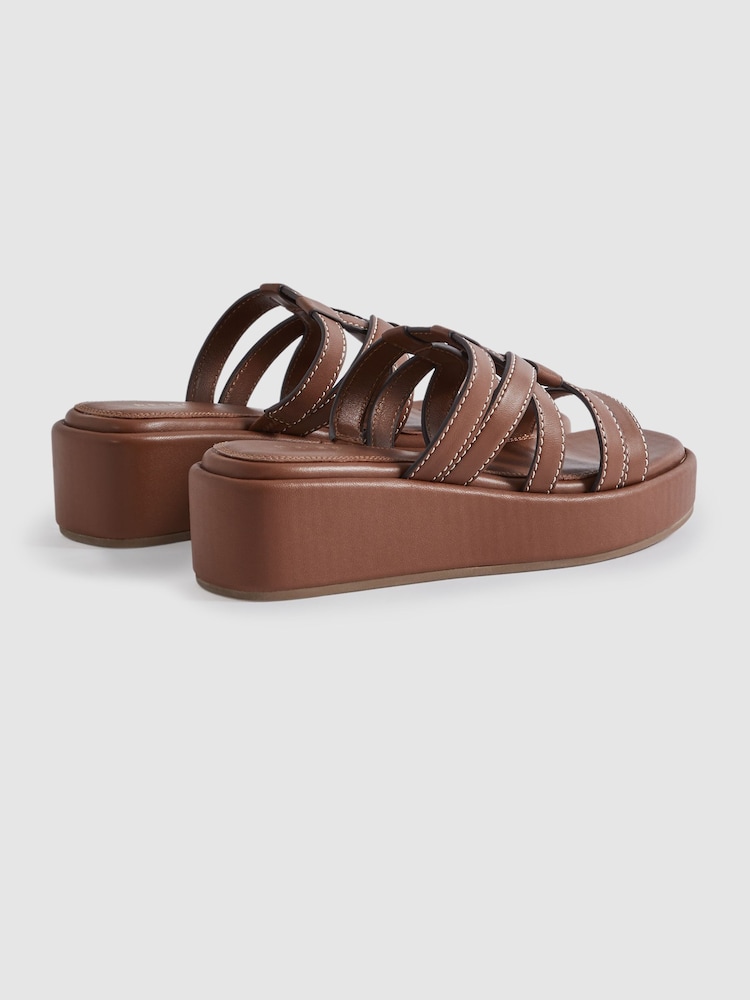 Sandales plateforme à lanières en cuir Reiss Naya - Image 4 of 5