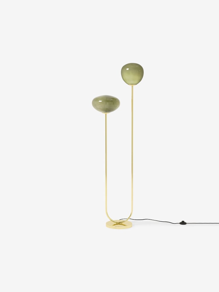 MADE.COM Brass/Green Adrianne Floor Lamp - Image 2 of 4