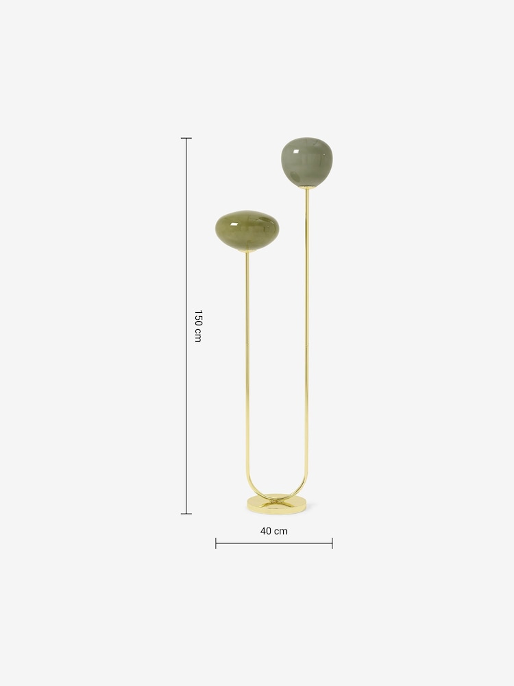 MADE.COM Brass/Green Adrianne Floor Lamp - Image 4 of 4