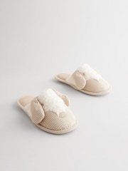 Neutral Dog Borg Mule Slippers - Image 4 of 7