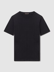 Oscar Jacobson Knitted Cotton Crew Neck T-Shirt - Image 1 of 6