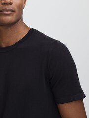 Oscar Jacobson Knitted Cotton Crew Neck T-Shirt - Image 4 of 6