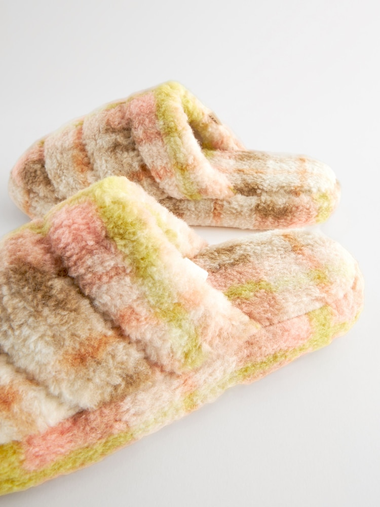 mehrfarbig kariert - Borg Gesteppte Flatform-Slipper - Bild 7 von 7 mehrfarbig kariert - Borg Gesteppte Flatform-Slipper - Bild 7 von 7
