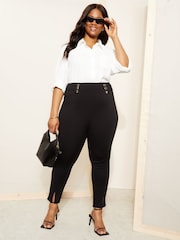 Curves Like These Black Ponte Highwaisted Leggings - Image 3 of 4