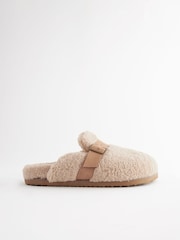 Beige Borg Buckle Mule Slippers - Image 4 of 7