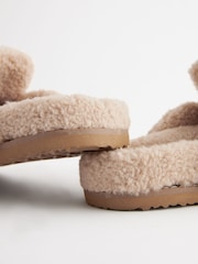 Beige Borg Buckle Mule Slippers - Image 5 of 7