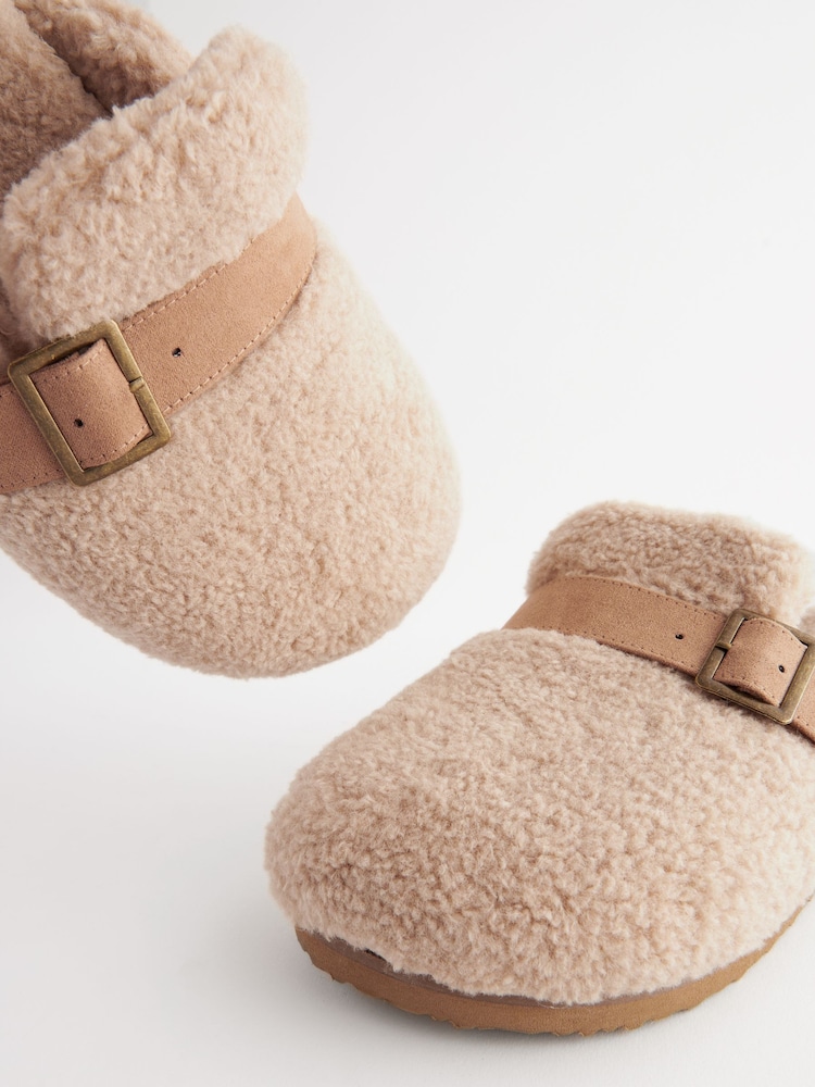 Beige Borg Buckle Mule Slippers - Image 7 of 7 Beige Borg Buckle Mule Slippers - Image 7 of 7