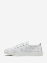 Oliver Sweeney White Perforated Deer Leather Trainers - Image 2 of 5