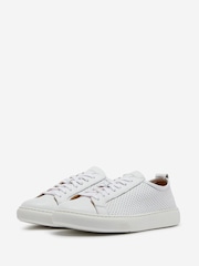 Oliver Sweeney White Perforated Deer Leather Trainers - Image 3 of 5