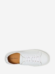 Oliver Sweeney White Perforated Deer Leather Trainers - Image 4 of 5