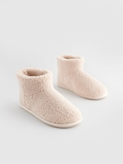 Cream Borg Boot Slippers - Image 4 of 8