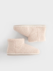 Cream Borg Boot Slippers - Image 5 of 8