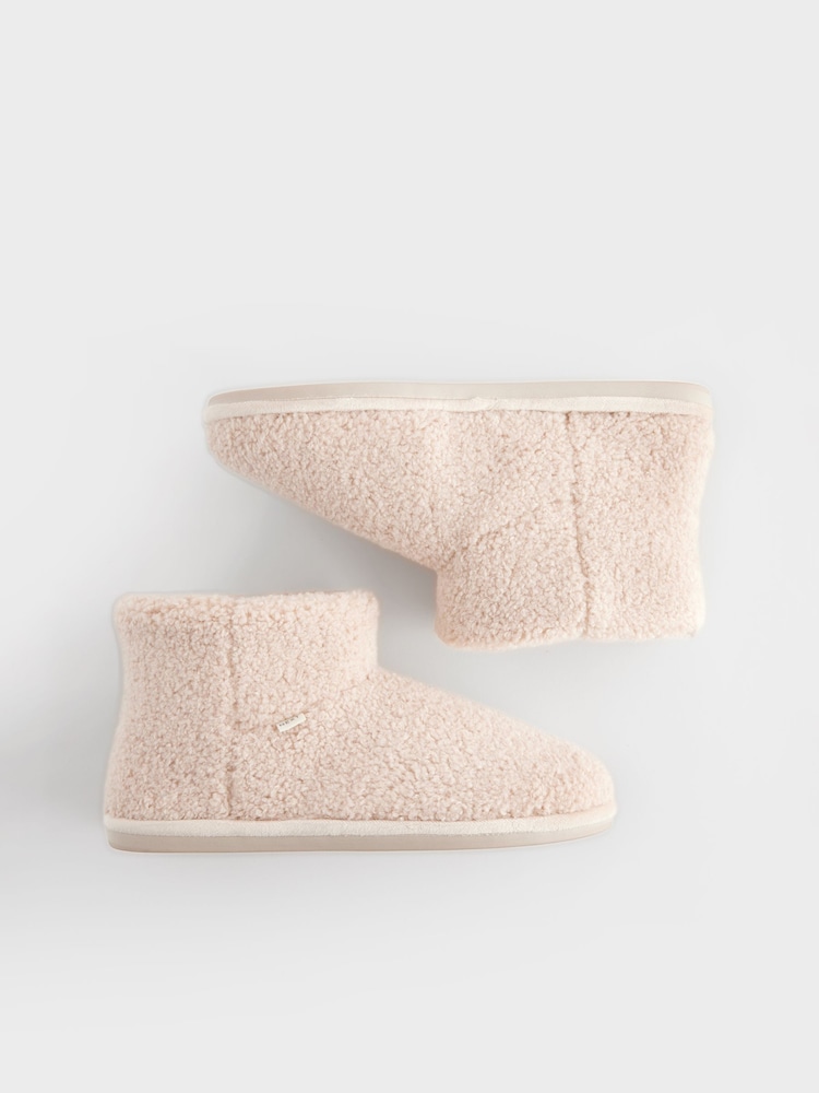 Cream Borg Boot Slippers - Image 5 of 8