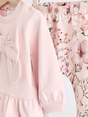 Pink Floral Baby Sweatshirt And Leggings Set - Image 12 of 15