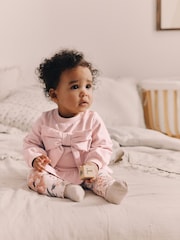 Pink Floral Baby Sweatshirt And Leggings Set - Image 2 of 15