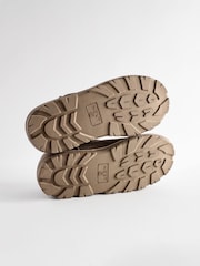 Mink Brown Faux Fur Lined Suede Shoot Slippers - Image 6 of 8