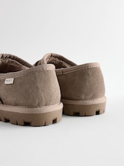 Mink Brown Faux Fur Lined Suede Shoot Slippers - Image 7 of 8