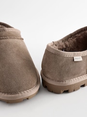Mink Brown Faux Fur Lined Suede Shoot Slippers - Image 8 of 8