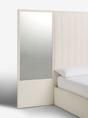 Casual Boucle Natural Oyster Cerys Upholstered Hotel Bed Frame with Ottoman Storage and Mirrors - Image 10 of 11