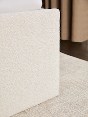 Casual Boucle Natural Oyster Cerys Upholstered Hotel Bed Frame with Ottoman Storage and Mirrors - Image 5 of 11