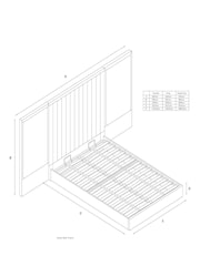 Wool Blend Grey Cerys Upholstered Hotel Bed Frame with Ottoman Storage and Mirrors - Image 4 of 9