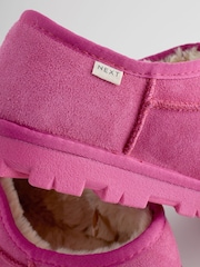 Pink Faux Fur Lined Suede Shoot Slippers - Image 8 of 8