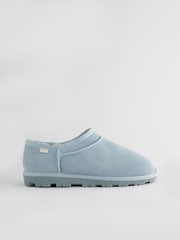Blue Faux Fur Lined Suede Shoot Slippers - Image 4 of 7