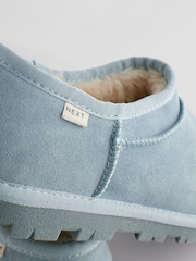 Blue Faux Fur Lined Suede Shoot Slippers - Image 6 of 7