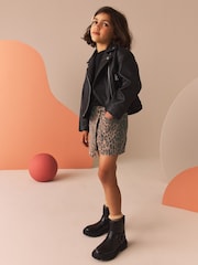 Leopard Print 100% Cotton Denim Skort (3-16yrs) - Image 3 of 8