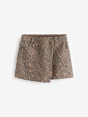 Leopard Print 100% Cotton Denim Skort (3-16yrs) - Image 5 of 8