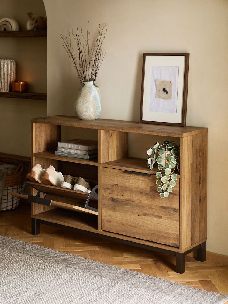 Dark Natural Bronx Shoe Storage Cabinet - Image 1 of 9