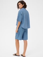 Kaffe Blue KAjade Boxy Denim Shirt - Image 4 of 6
