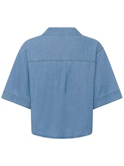 Kaffe Blue KAjade Boxy Denim Shirt - Image 6 of 6
