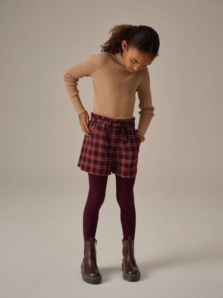 Berry Red Check Shorts (3-16yrs) - Image 1 of 7