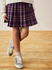 Purple Check Pleated Skirt (3-16yrs) - Image 1 of 9