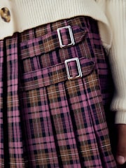 Purple Check Pleated Skirt (3-16yrs) - Image 4 of 9