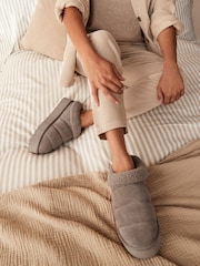 Mink Brown Borg Flatform Shoot Slippers - Image 1 of 8