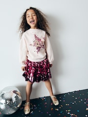 Berry Red Sequin Skirt (3-16yrs) - Image 2 of 7