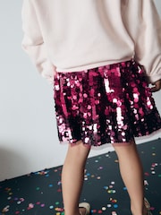 Berry Red Sequin Skirt (3-16yrs) - Image 3 of 7
