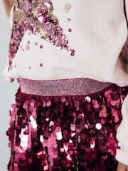 Berry Red Sequin Skirt (3-16yrs) - Image 4 of 7