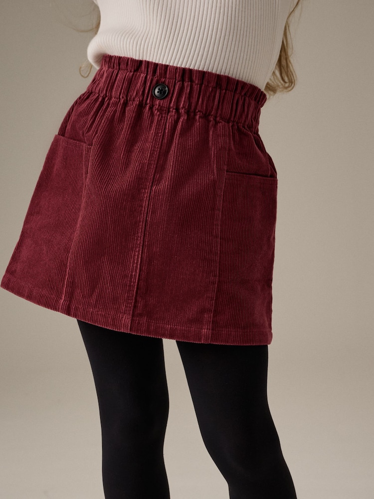 Berry Red 100% Cotton Cord Skirt (3-16yrs) - Image 1 of 8