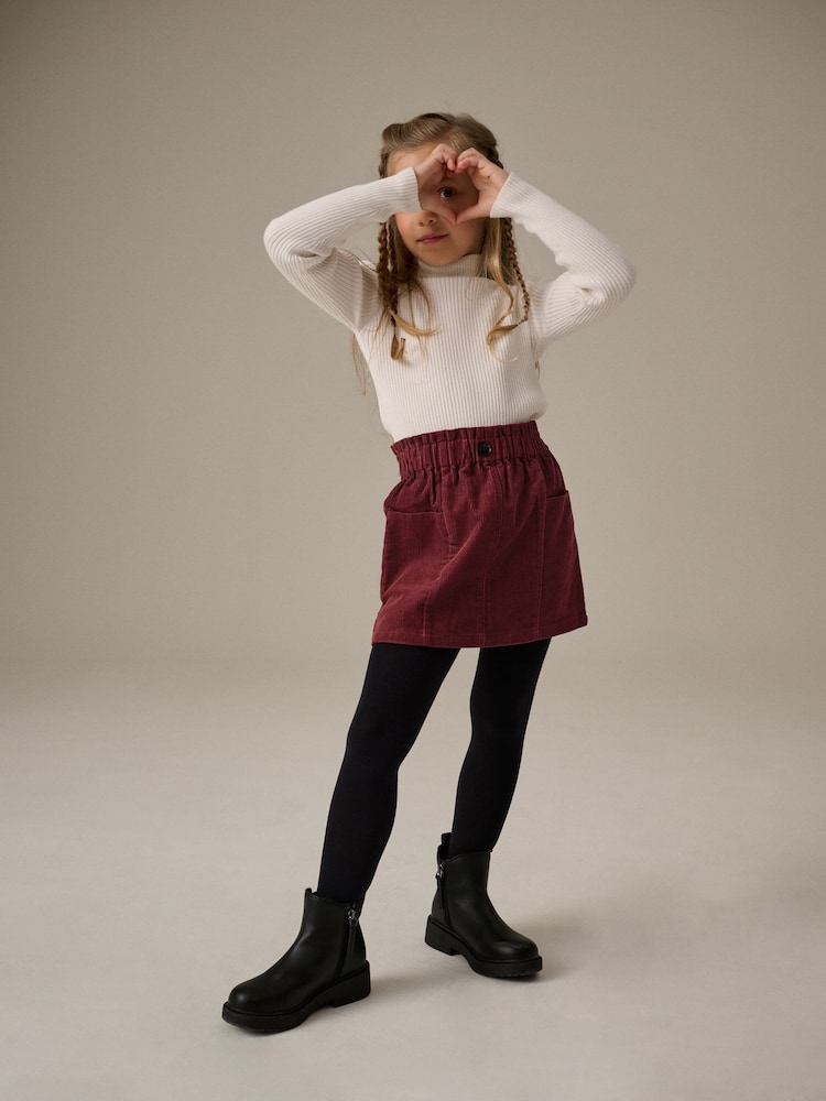 Berry Red 100% Cotton Cord Skirt (3-16yrs) - Image 2 of 8